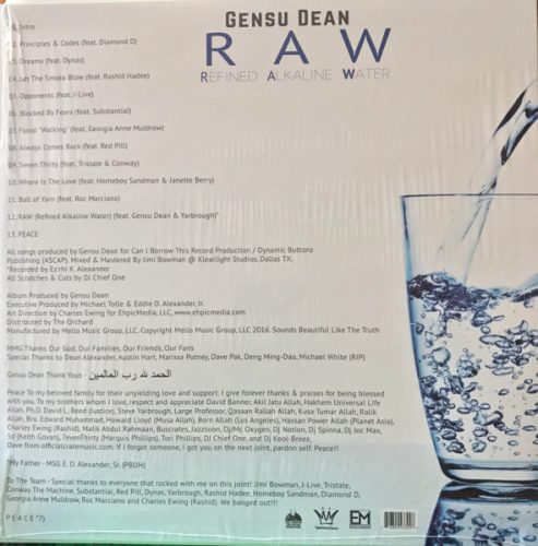 Gensu Dean - RAW (Refined Alkaline Water) (Blue Vinyl)