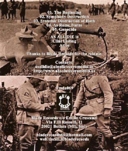 As All Die - Guns, Grenades And Genocide (CD-R)