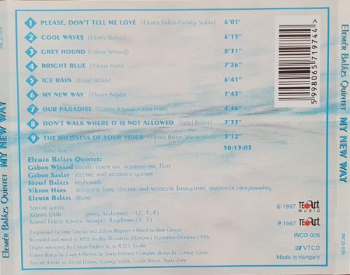 Balázs Elemér Quintet - My New Way (CD)