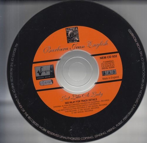 Barbara Jean English - Just Like A Lady (CD)