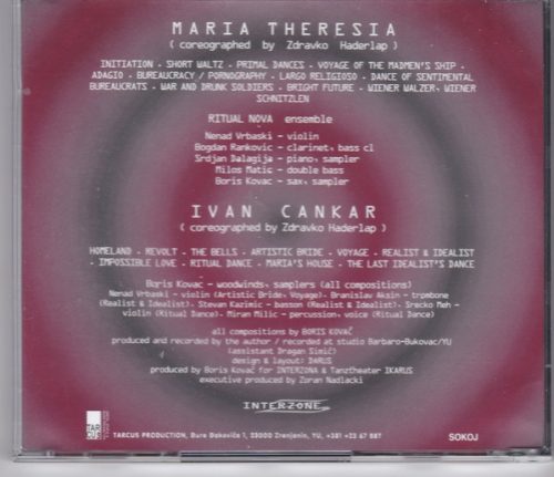 Boris Kovač & Ritual Nova Ensemble - The Mask (Volume One) - Music Composed For Tanztheater Ikarus (CD)