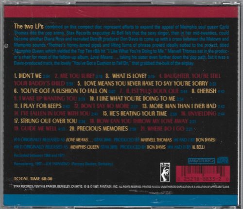 Carla Thomas - Love Means / Memphis Queen  (CD)