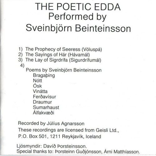 Current 93 Present Sveinbjörn Beinteinsson - Edda (CD)