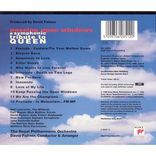 David Palmer, Royal Philharmonic Orchestra - Passing Open Windows - A Symphonic Tribute To Queen (CD)