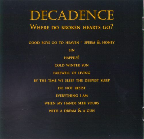 Decadence - Where Do Broken Hearts Go? (CD)