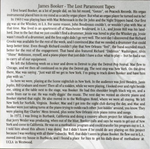 James Booker - "The Lost Paramount Tapes" (CD)