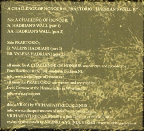 A Challenge Of Honour vs Praetorio - Hadrian's Wall (10")