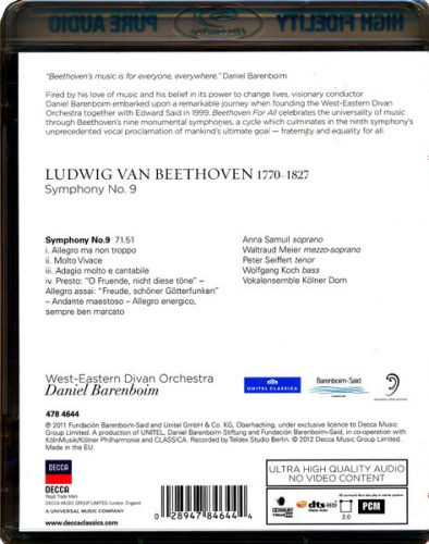 Daniel Barenboim - Beethoven for All: Symphony No. 9 (Blu-Ray Audio)