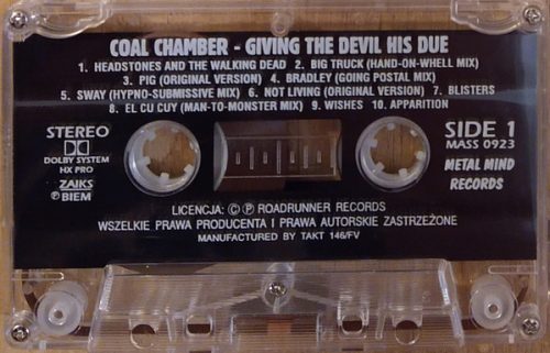 Coal Chamber - Giving The Devil His Due (Kazetta)