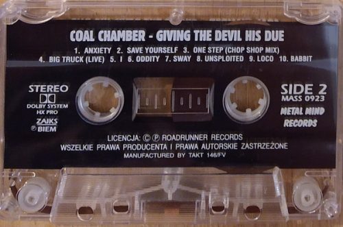 Coal Chamber - Giving The Devil His Due (Kazetta)