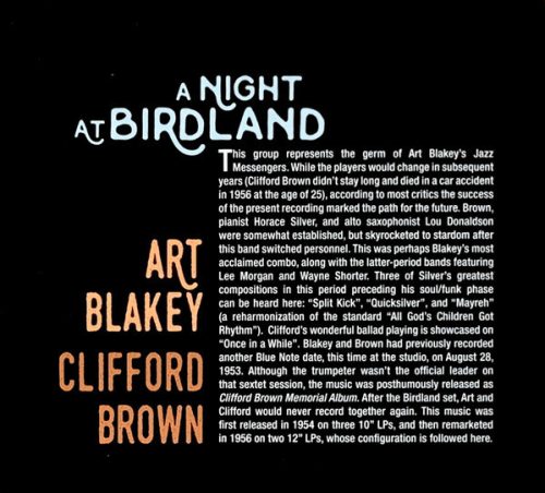 Art Blakey, Clifford Brown, Lou Donaldson, Horace Silver, Curly Russell - A Night At Birdland (CD)