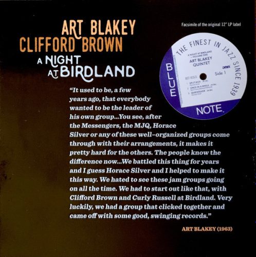 Art Blakey, Clifford Brown, Lou Donaldson, Horace Silver, Curly Russell - A Night At Birdland (CD)