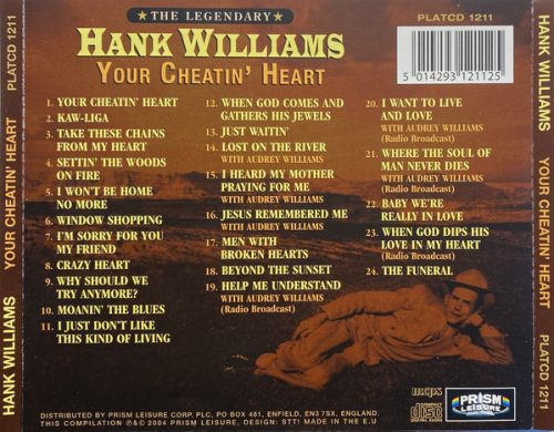 Hank Williams - Your Cheatin' Heart (CD)