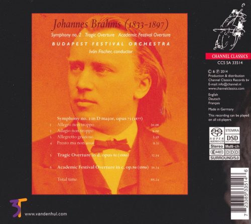Johannes Brahms, Ivan Fischer, Budapest Festival Orchestra - Symphony No. 2 - Tragic Overture - Academic Festival Overture (SACD)