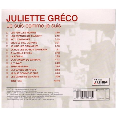 Juliette Gréco - Je Suis Comme Je Suis (CD)