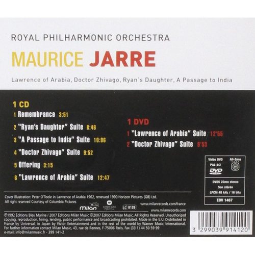 Maurice Jarre / Royal Philharmonic Orchestra - Soundtracks By Maurice Jarre (Lawrence Of Arabia, Doctor Zhivago, Ryan's Daughter, A Passage To India) (CD + DVD)