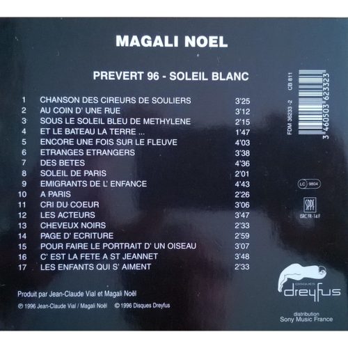 Magali Noël - Prévert 96 "Soleil Blanc" (CD)