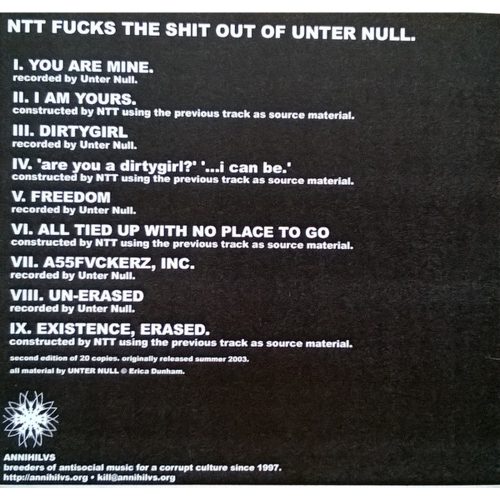 Navicon Torture Technologies , Unter Null - NTT Fucks The Shit Out Of Unter Null  (CD-R)