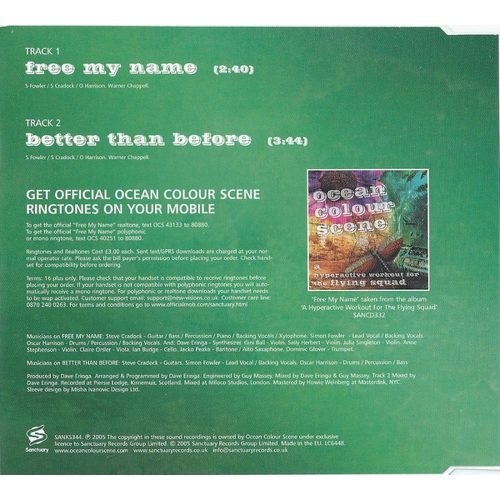 Ocean Colour Scene - Free My Name (CDs)