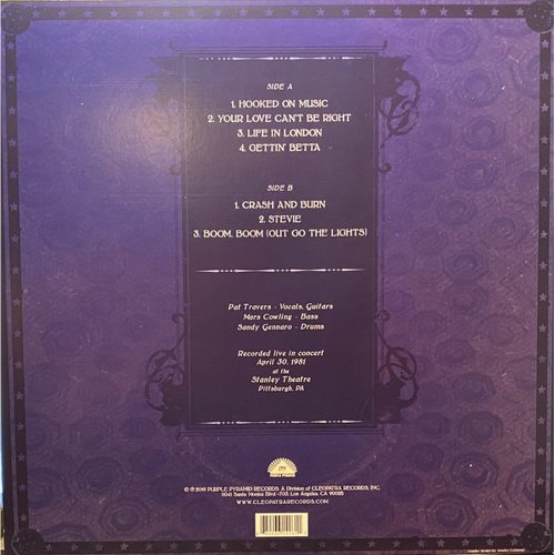 Pat Travers Band - Live In Concert - April 30th 1981 (LP vinyl)
