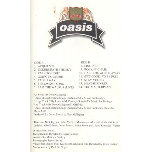 Oasis - The Masterplan (kazetta)