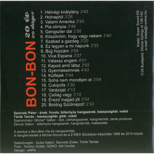 Bon Bon - 20 Év 20 Sláger (CD-R)