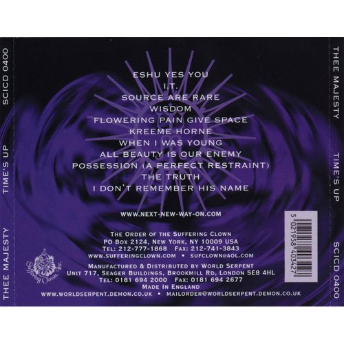 Thee Majesty - Time's Up (CD)