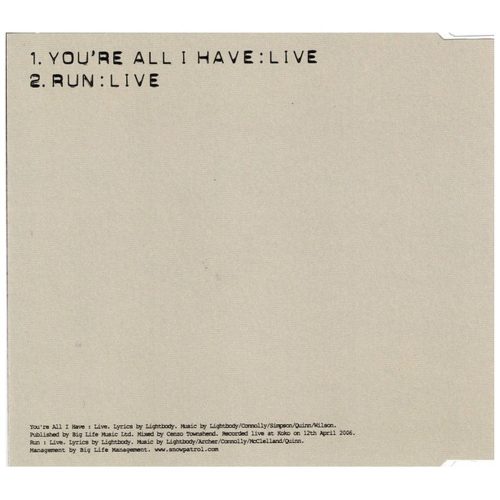 Snow Patrol - You're All I Have (Live From Koko 12.04.06) (CDs)