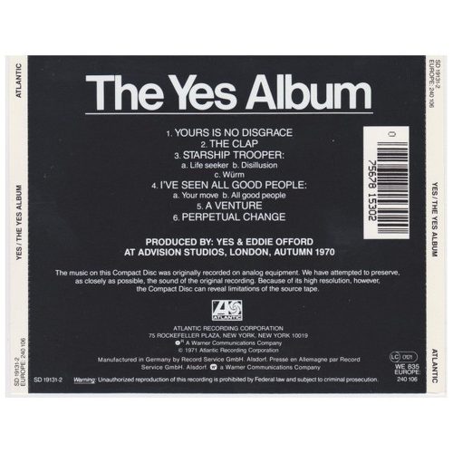 Yes - The Yes Album (CD)