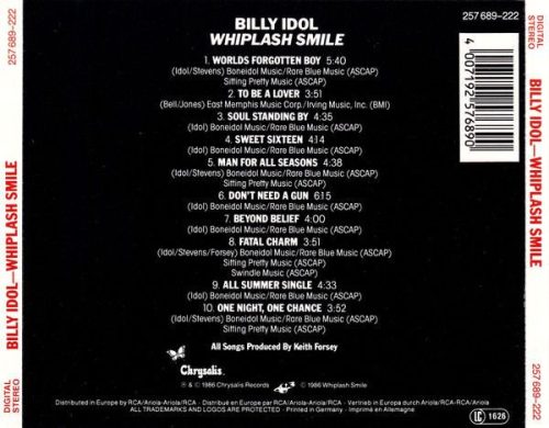 Billy Idol - Whiplash Smile (CD)