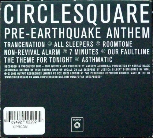Circlesquare - Pre-Earthquake Anthem (CD)