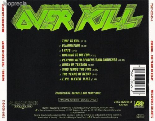 Overkill - The Years Of Decay (CD)