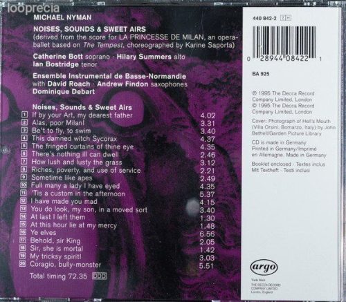 Michael Nyman - Noises, Sounds & Sweet Airs (CD)