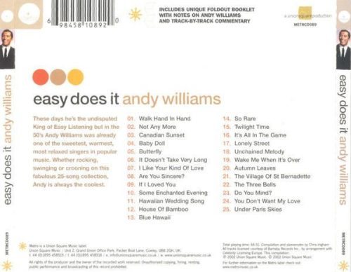 Andy Williams - Easy Does It (CD)
