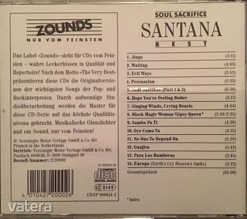 Santana - Best - Soul Sacrifice (CD)