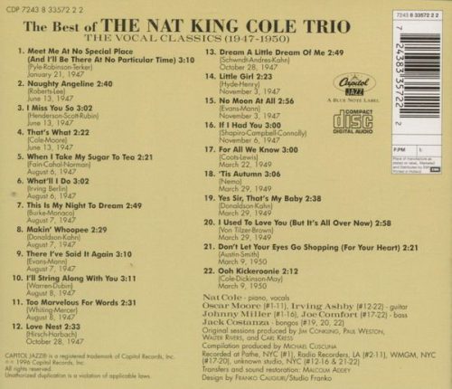The Nat King Cole Trio - The Best Of The Nat King Cole Trio: The Vocal Classics (1947-1950) (CD)