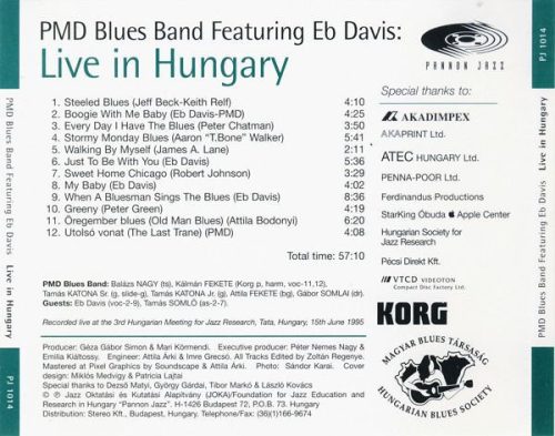 PMD Blues Band Featuring Eb Davis - Live In Hungary (CD)