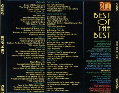 Various – Best Of The Best - Válogatás az év slágerlista vezető dalaiból 1993 (CD)