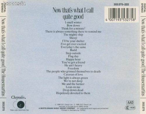 The Housemartins - Now That's What I Call Quite Good (CD)