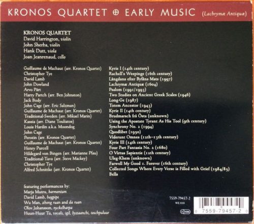 Kronos Quartet - Early Music (Lachrymæ Antiquæ) (CD)