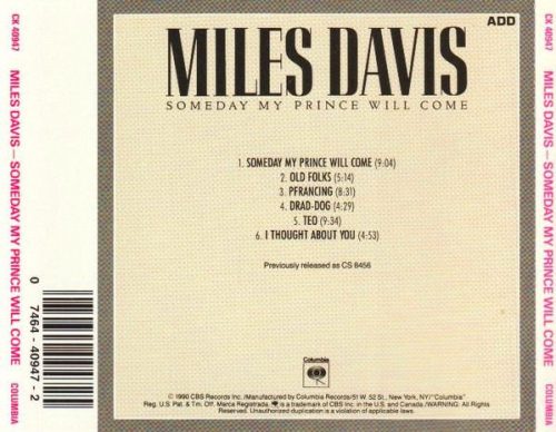 Miles Davis - Someday My Prince Will Come (CD)