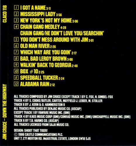 Jim Croce - Down The Highway (CD)
