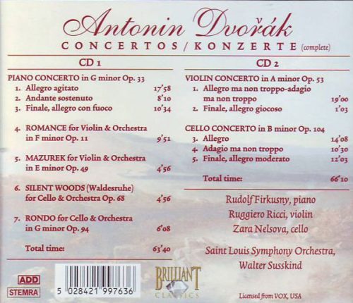Dvořák - Concertos (Complete) (2CD)