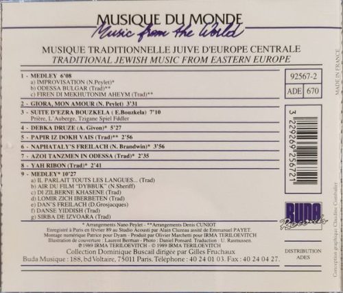 Duo Peylet-Cuniot - Musique Des Klezmorim Et De Leurs Descendants (CD)