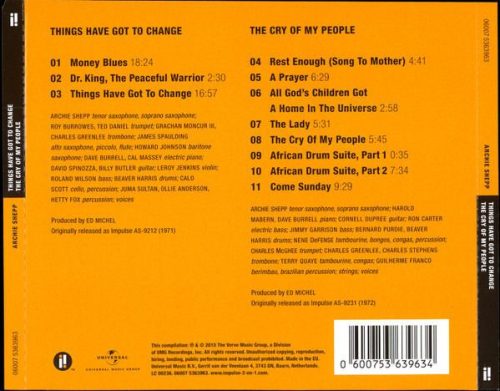 Archie Shepp - Things Have Got To Change / The Cry Of My People (CD)