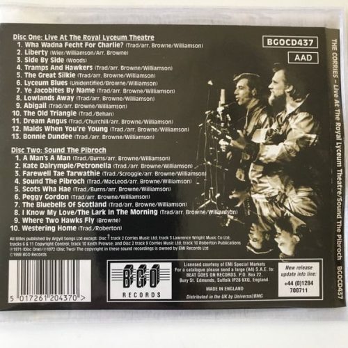 The Corries - Live At The Royal Lyceum Theatre / Sound The Pibroch (2CD)